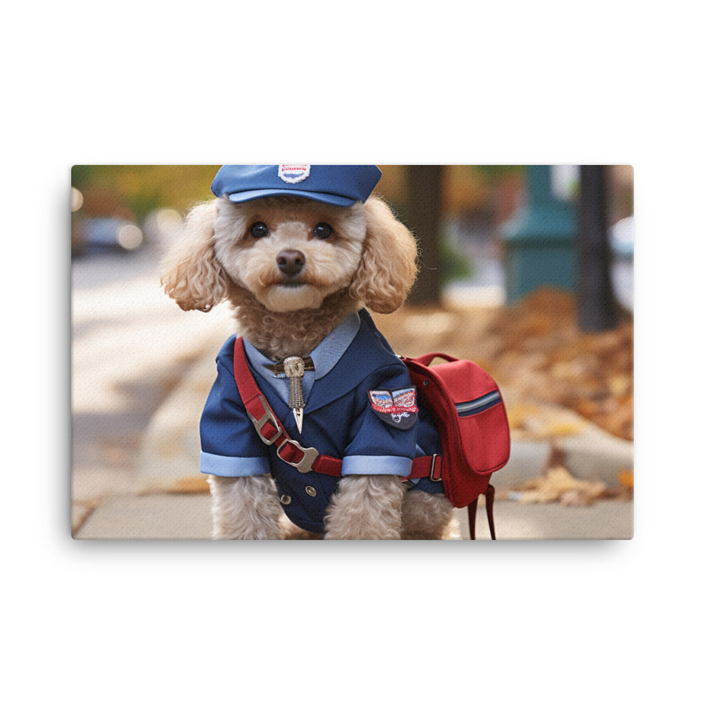 Poodle Mail Carrier Canvas - PosterfyAI.com