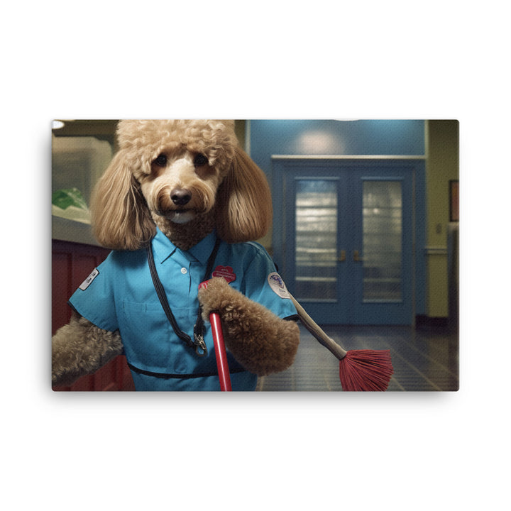 Poodle Janitor Canvas - PosterfyAI.com
