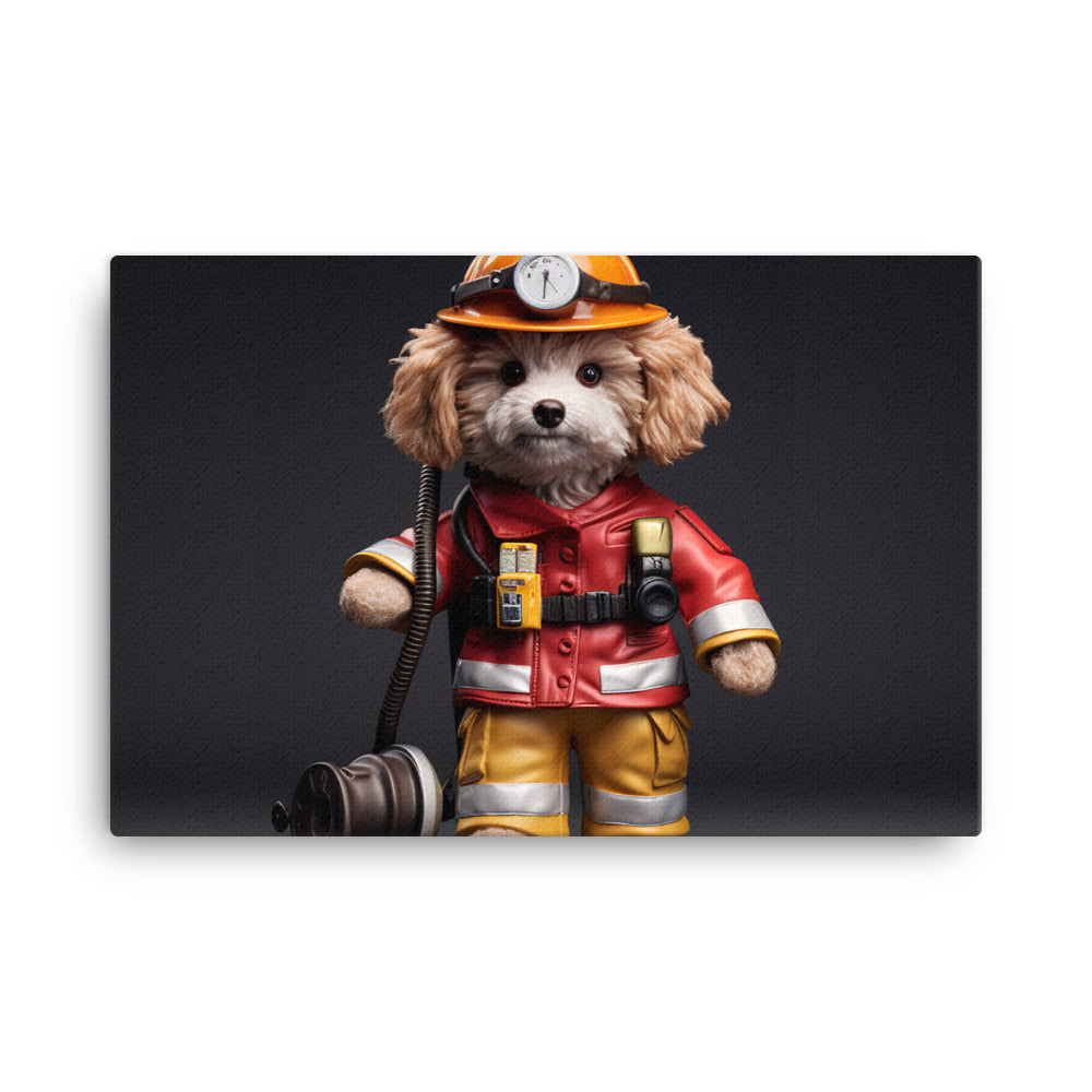 Poodle Firefighter Canvas - PosterfyAI.com