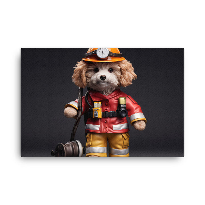 Poodle Firefighter Canvas - PosterfyAI.com