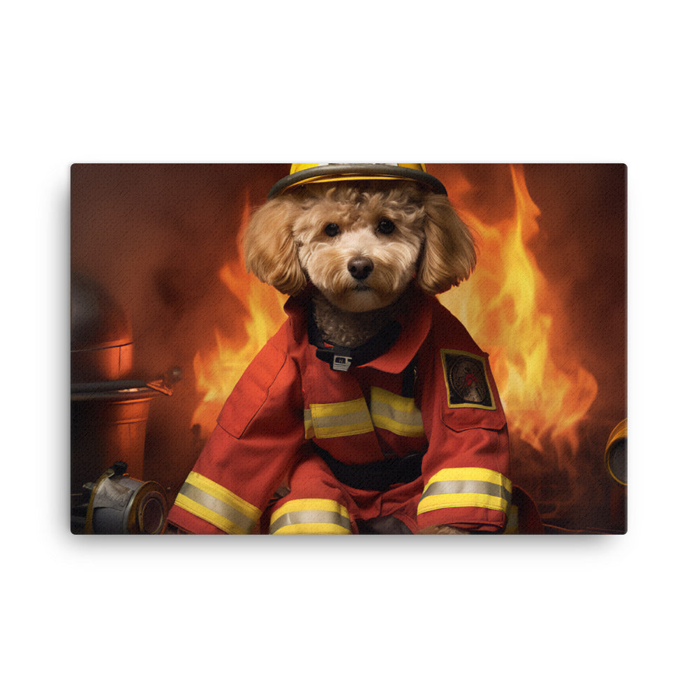 Poodle Firefighter Canvas - PosterfyAI.com