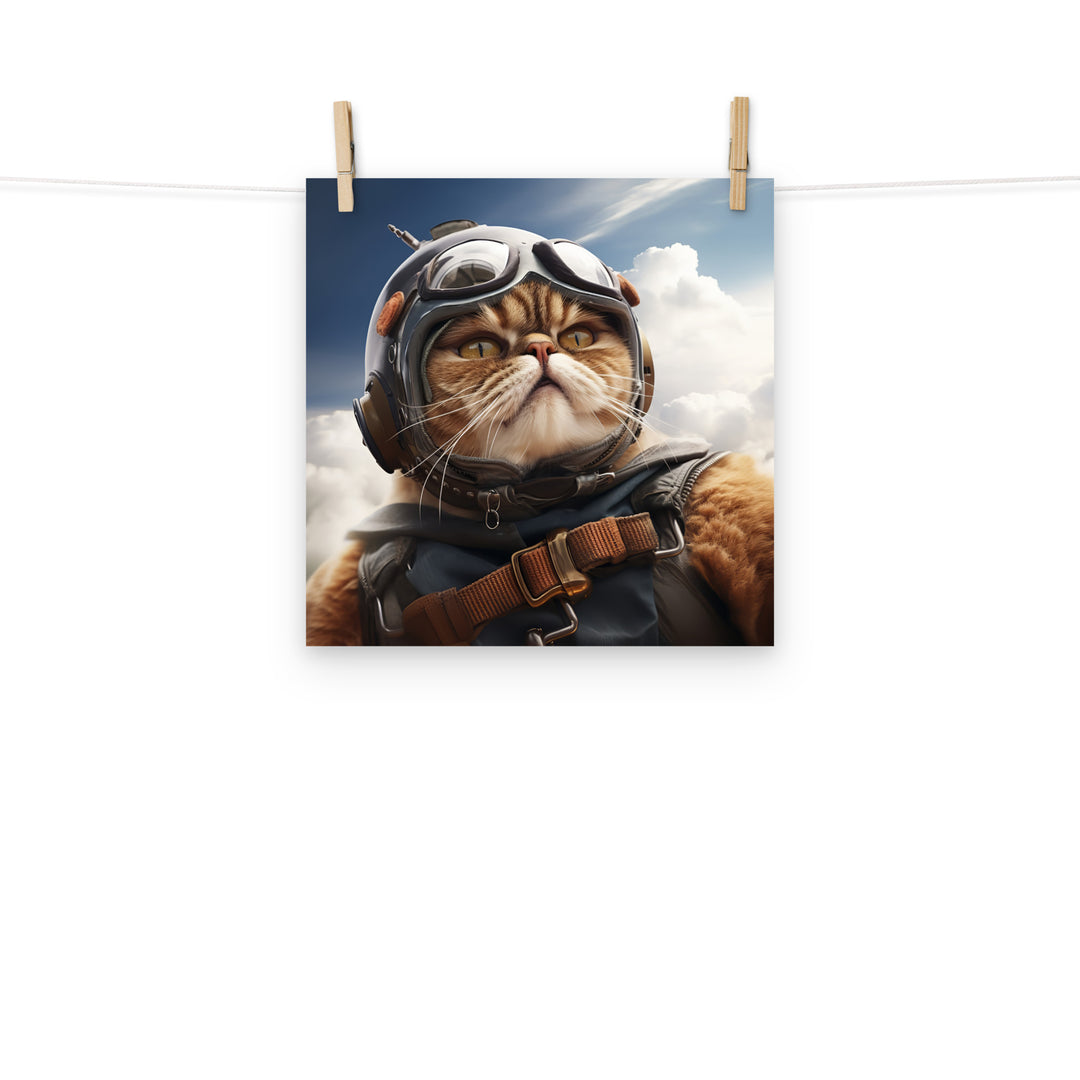 Exotic Shorthair Pilot Photo paper poster - PosterfyAI.com