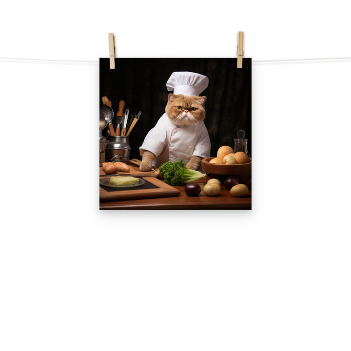 Exotic Shorthair Chef Photo paper poster - PosterfyAI.com