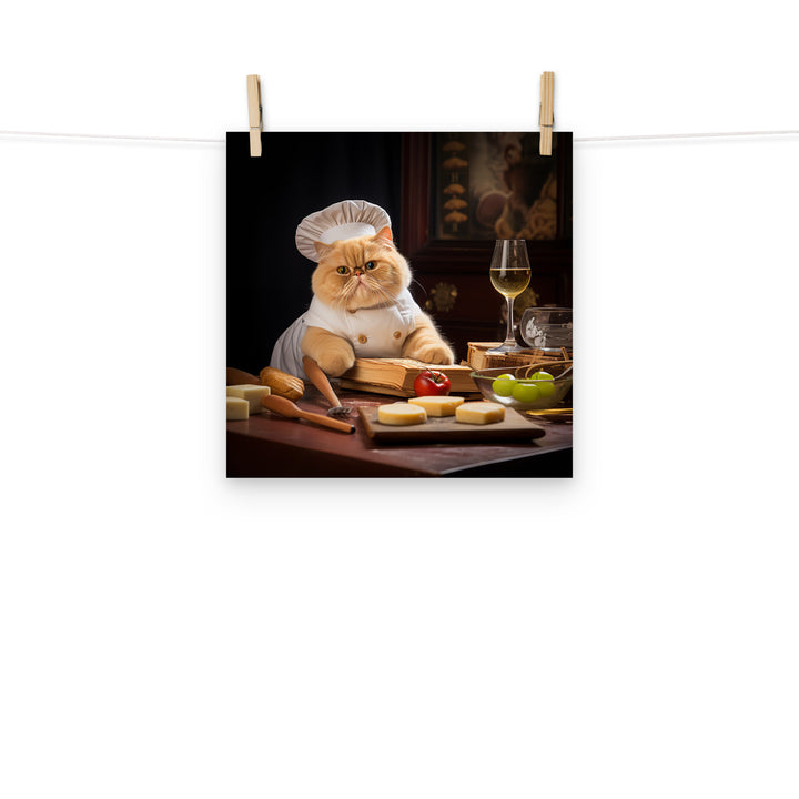 Exotic Shorthair Chef Photo paper poster - PosterfyAI.com