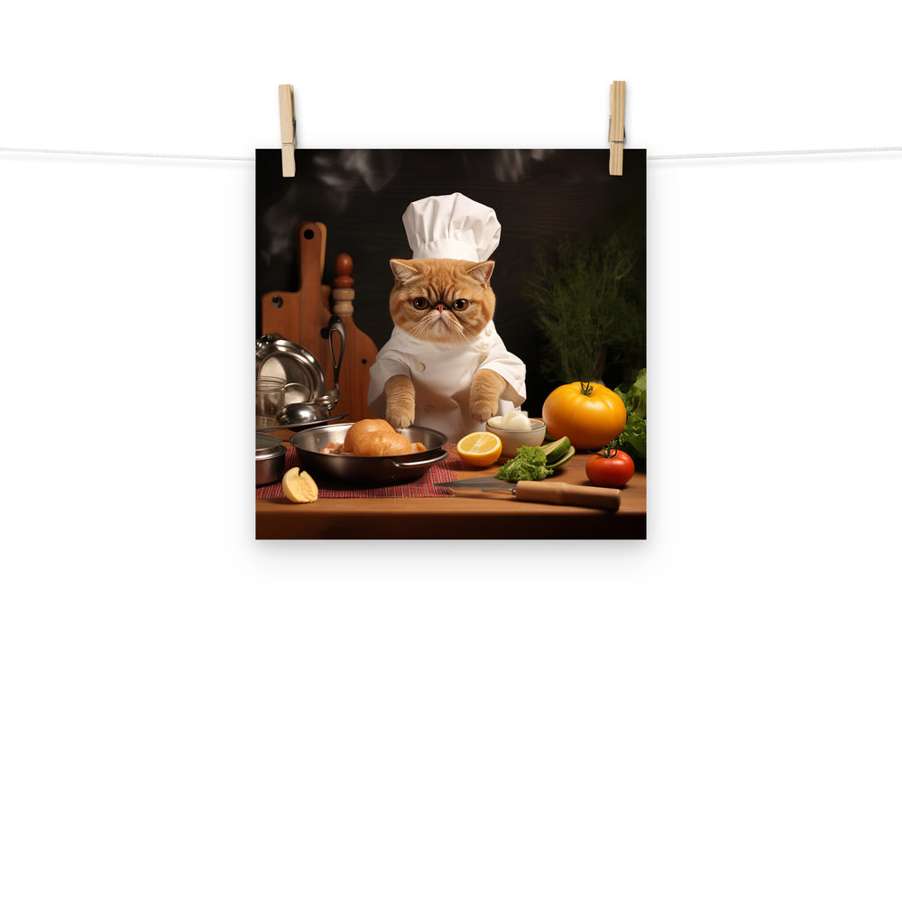 Exotic Shorthair Chef Photo paper poster - PosterfyAI.com