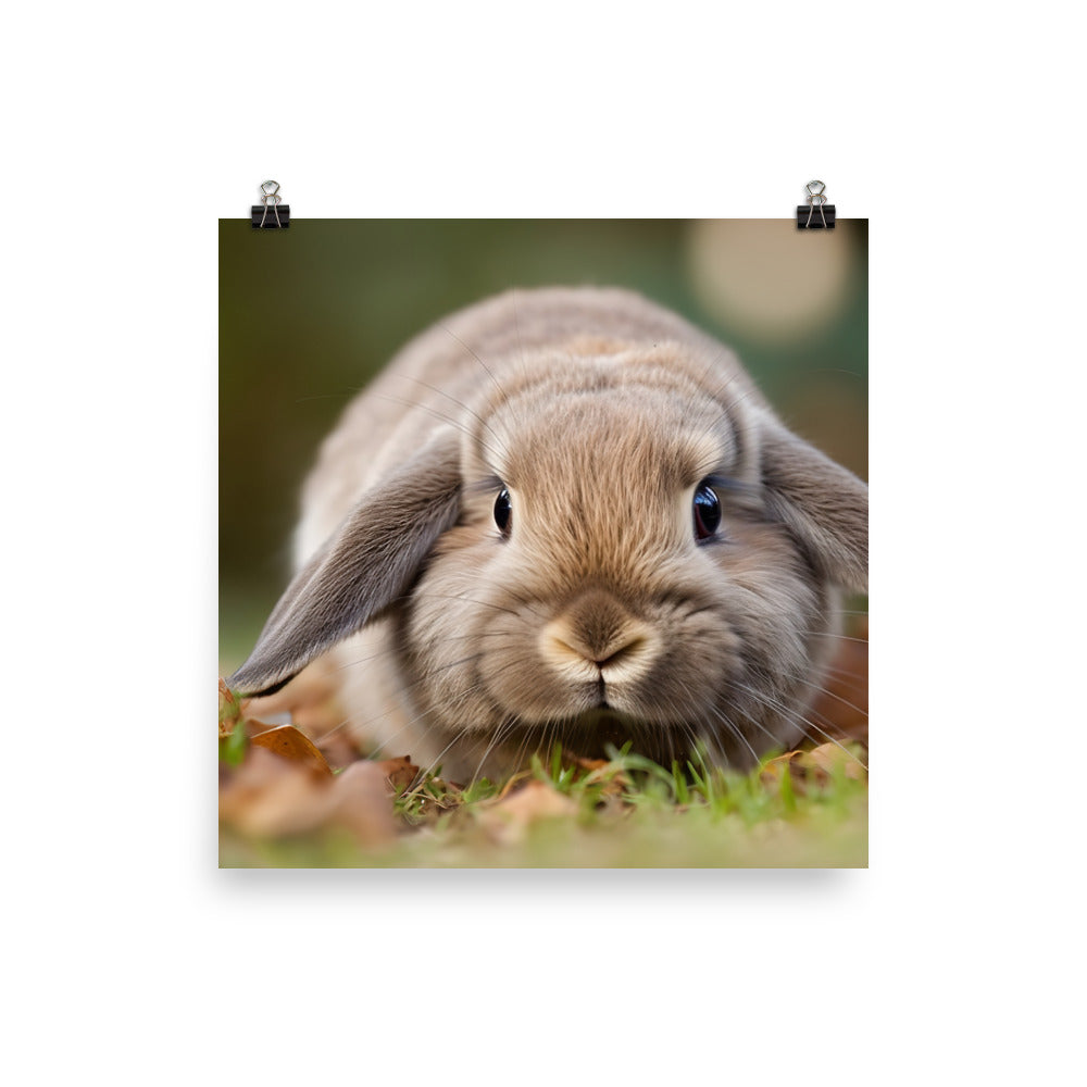 American Fuzzy Lop in the Garden Photo paper poster - PosterfyAI.com