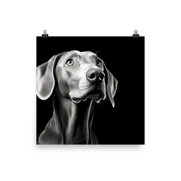 Weimaraner in Black and White Photo paper poster - PosterfyAI.com