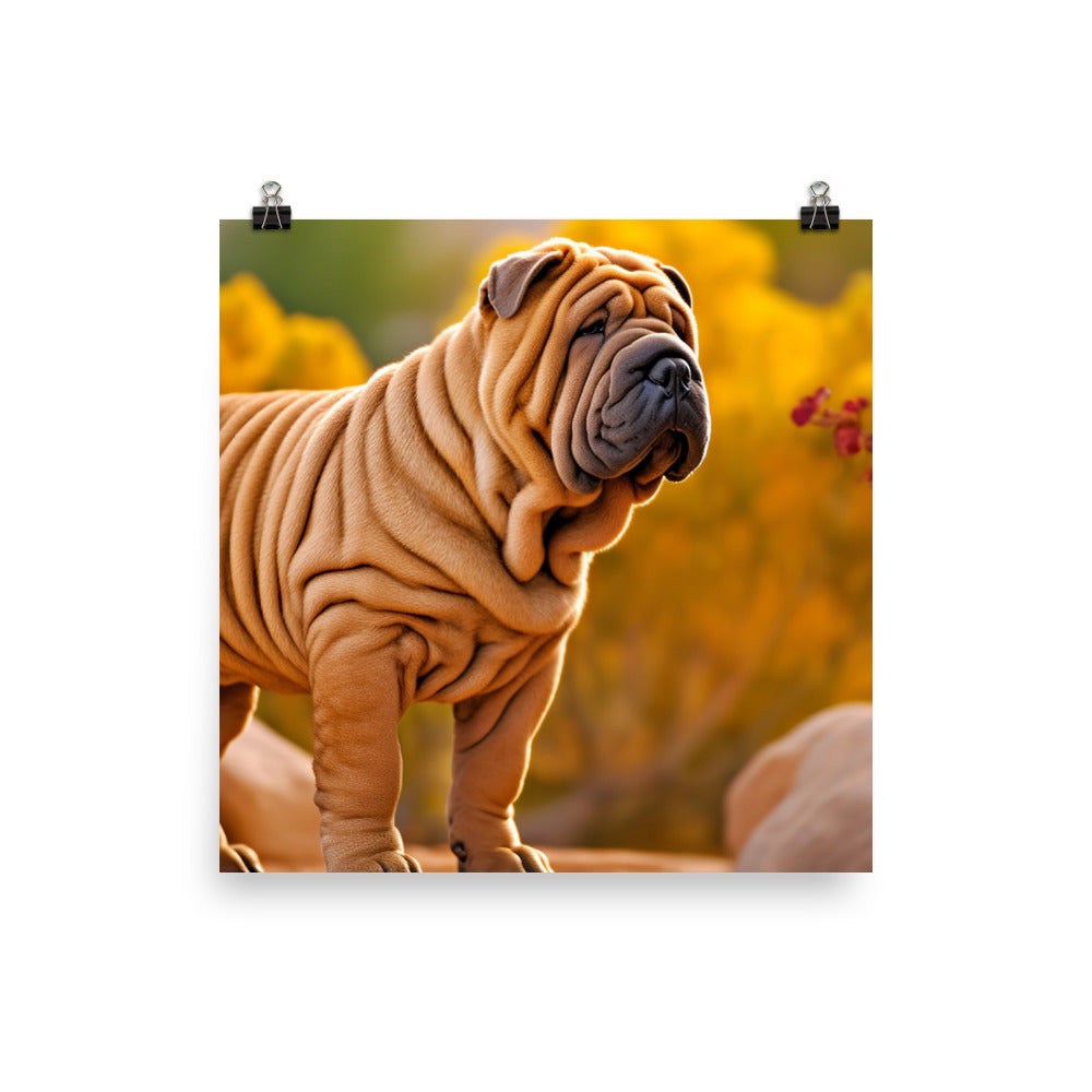 Shar Pei Posing Photo paper poster - PosterfyAI.com