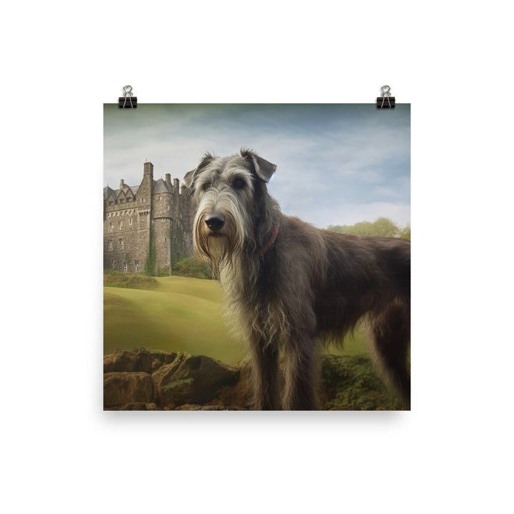 Regal Scottish Deerhound in a Castle Photo paper poster - PosterfyAI.com