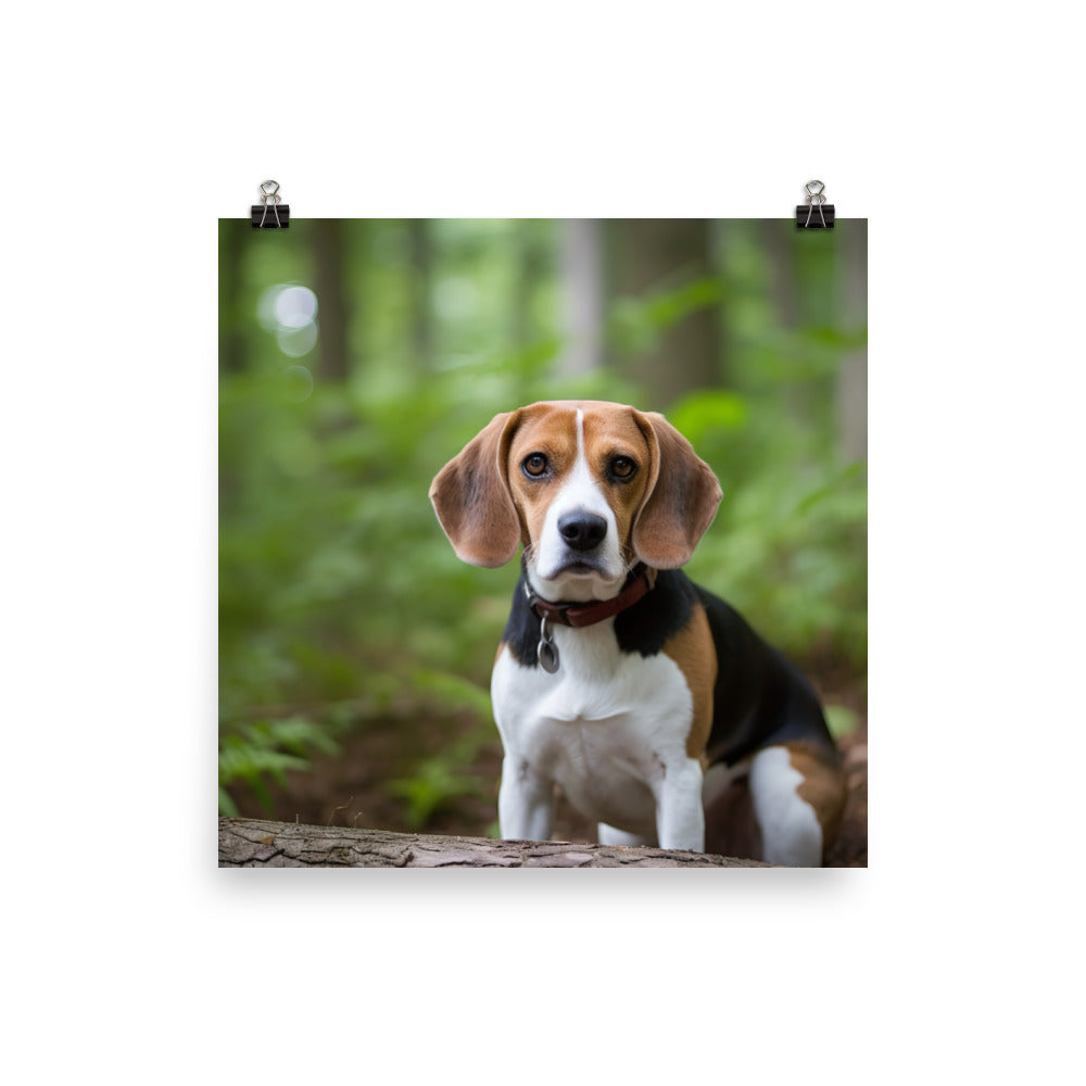 Proud Beagle posing for the camera Photo paper poster - PosterfyAI.com