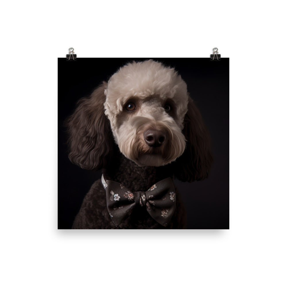Poodle in a Bowtie Photo paper poster - PosterfyAI.com