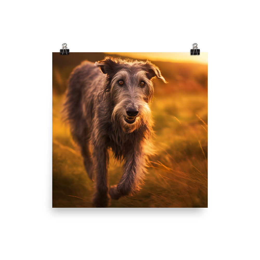 Majestic Scottish Deerhound at Sunset Photo paper poster - PosterfyAI.com