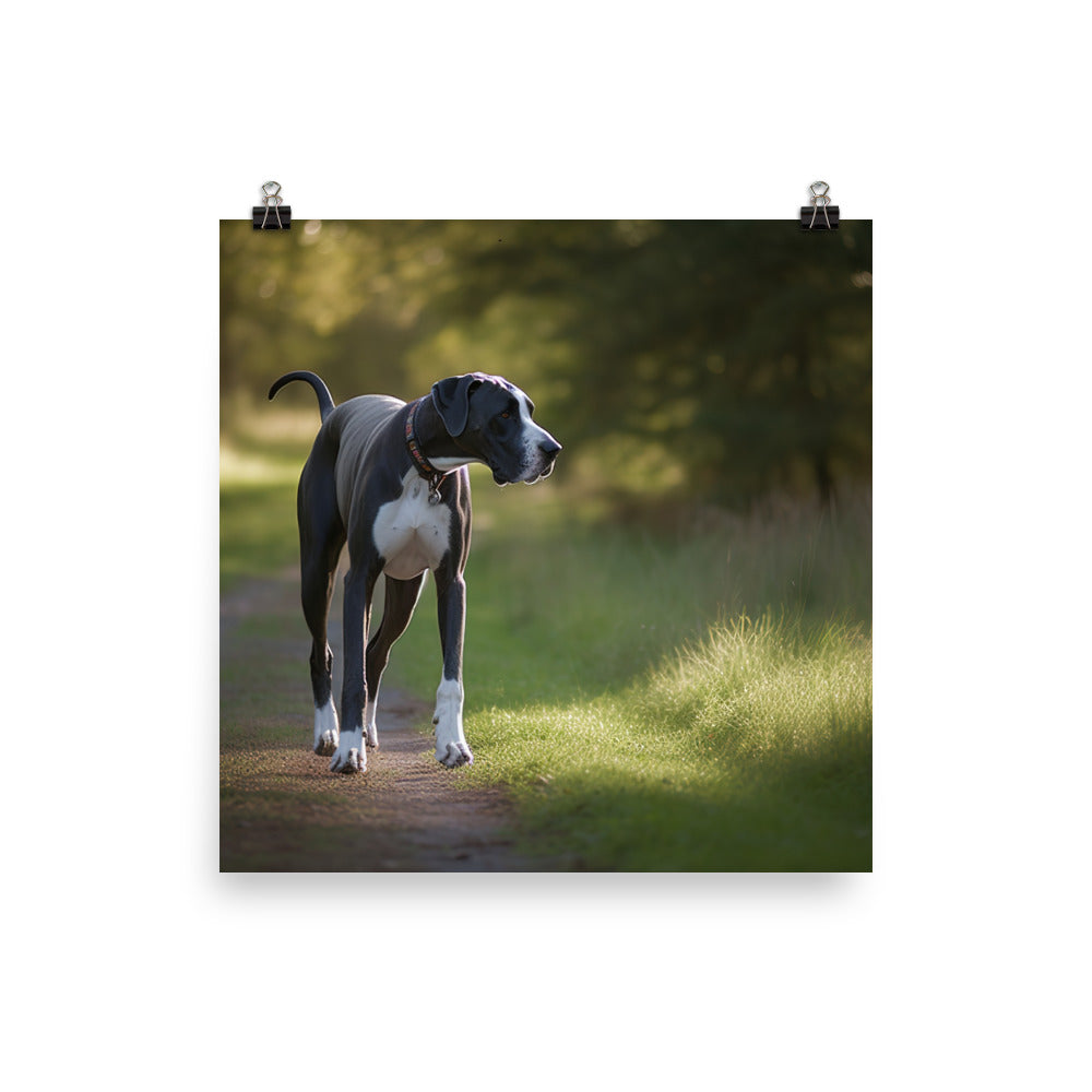 Majestic Great Dane on a Stroll Photo paper poster - PosterfyAI.com