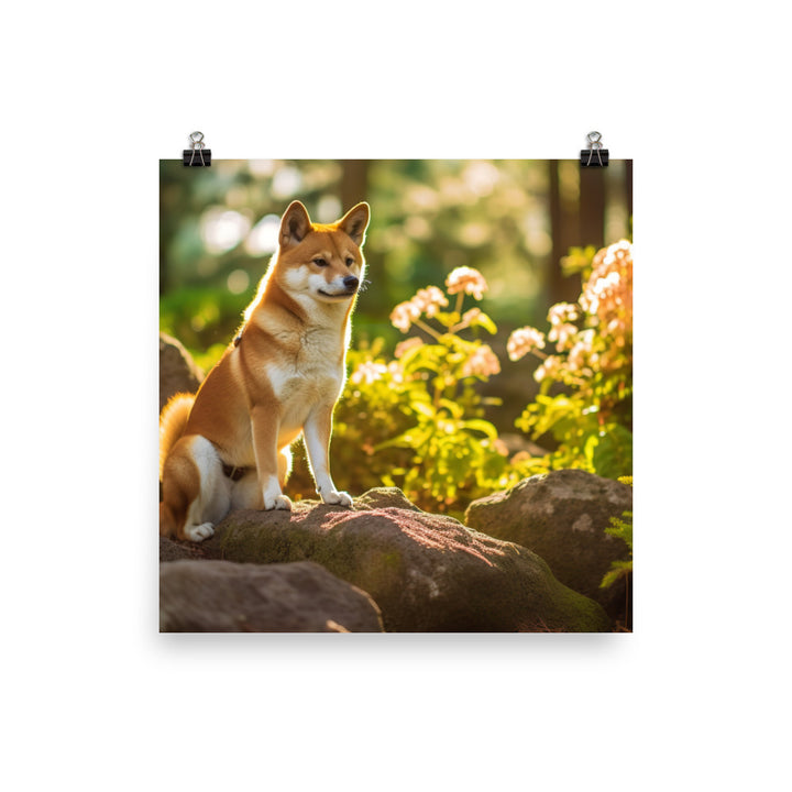 Magnificent Shiba Inu Photo paper poster - PosterfyAI.com