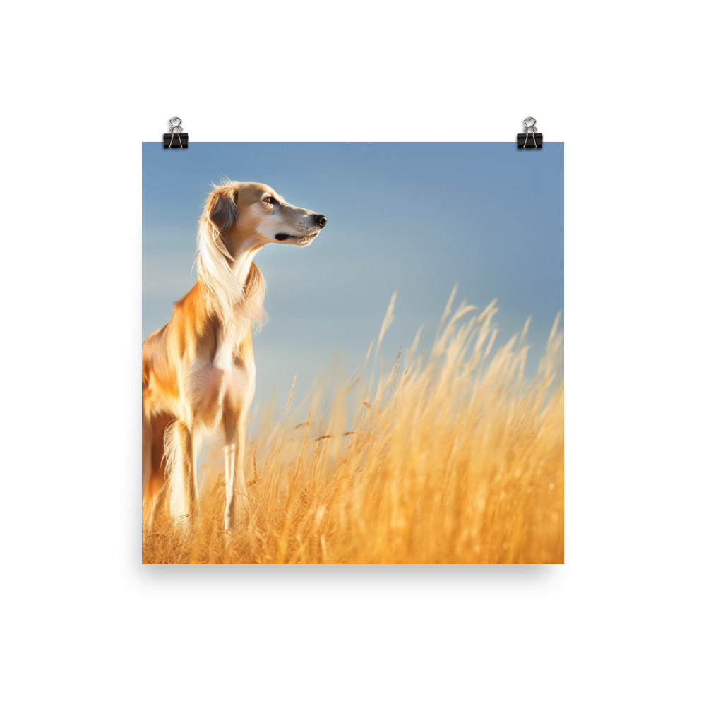 Graceful Saluki Photo paper poster - PosterfyAI.com