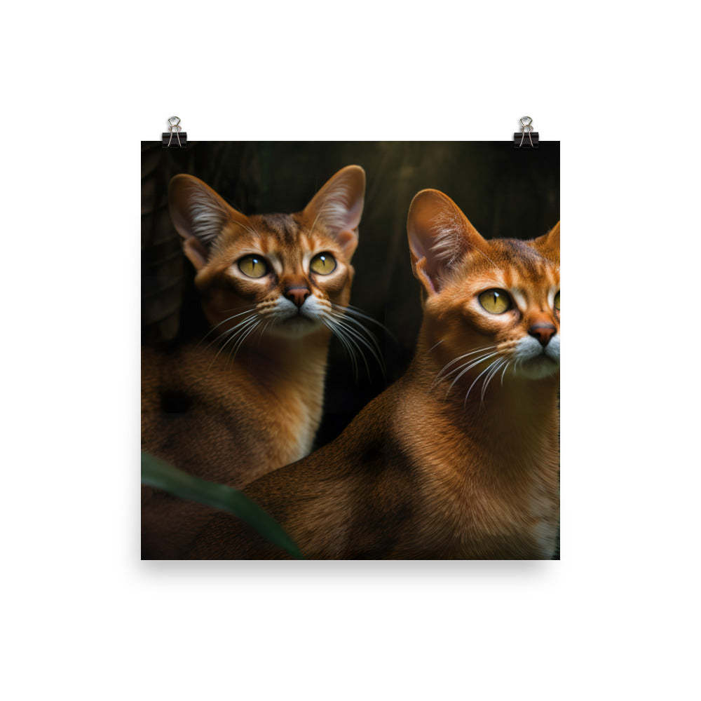 Exotic Beauty of Abyssinian Cat Photo paper poster - PosterfyAI.com