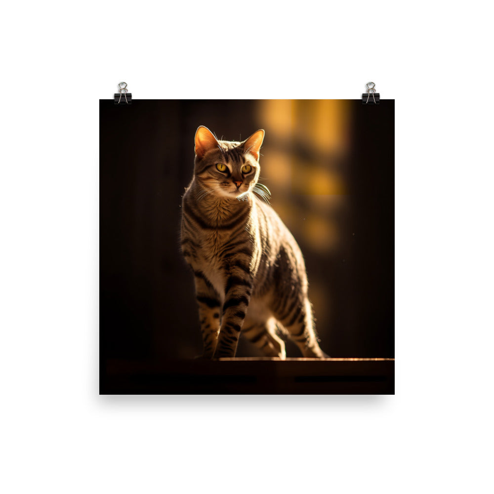 Egyptian Mau Cat Photo paper poster - PosterfyAI.com