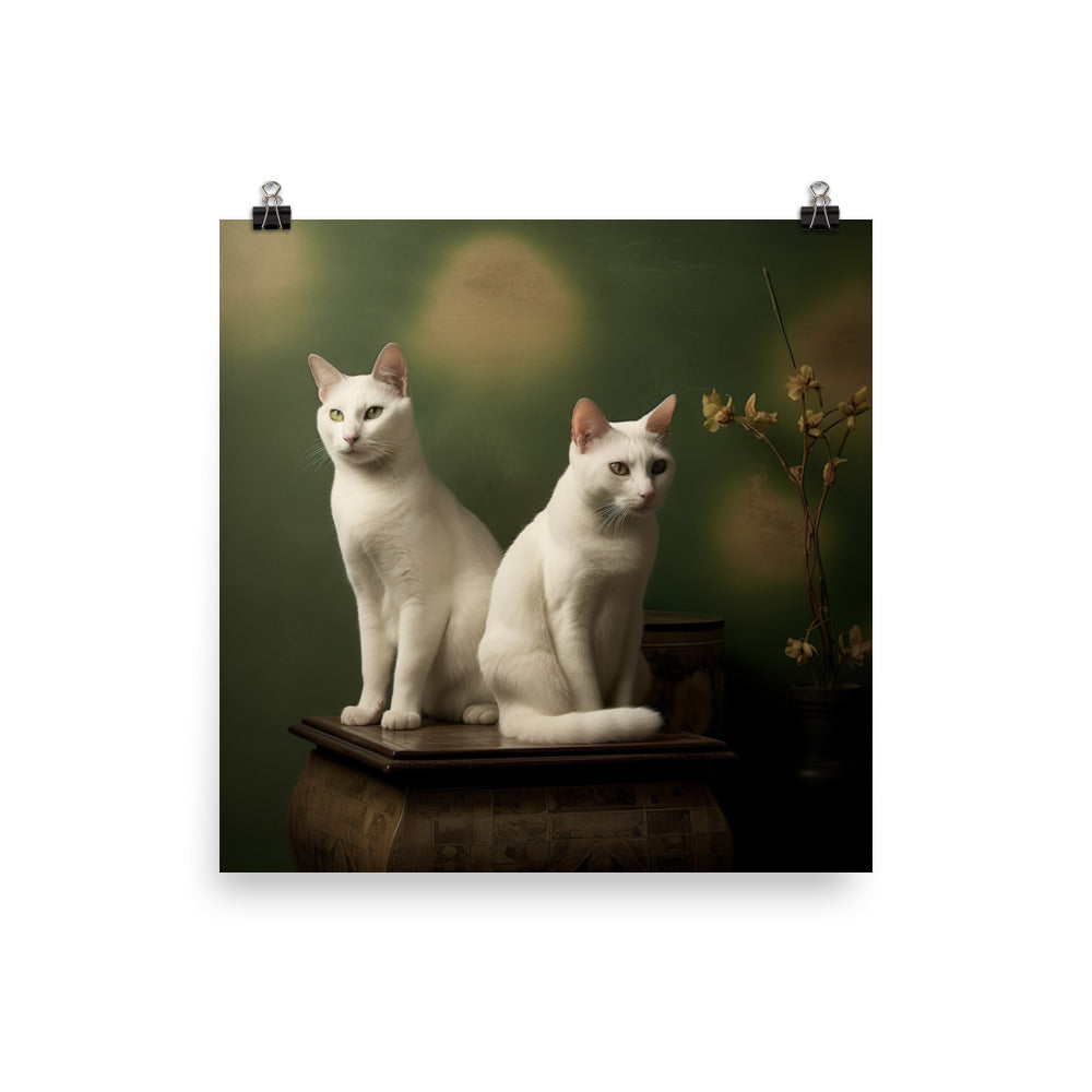 Japanese Bobtail Cat Photo paper poster - PosterfyAI.com