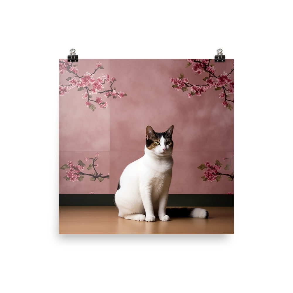 Japanese Bobtail Cat Photo paper poster - PosterfyAI.com