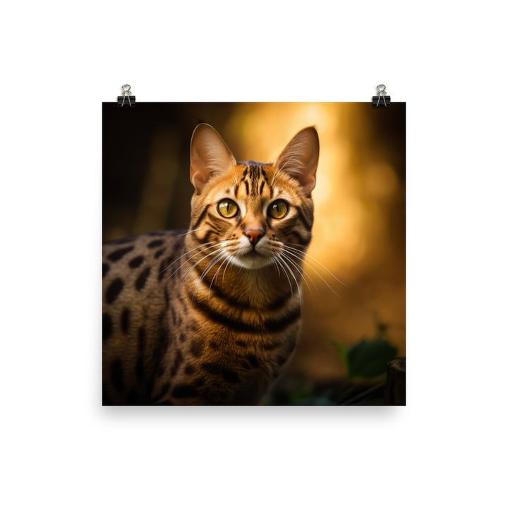 Majestic Beauty of Bengal Cat Photo paper poster - PosterfyAI.com