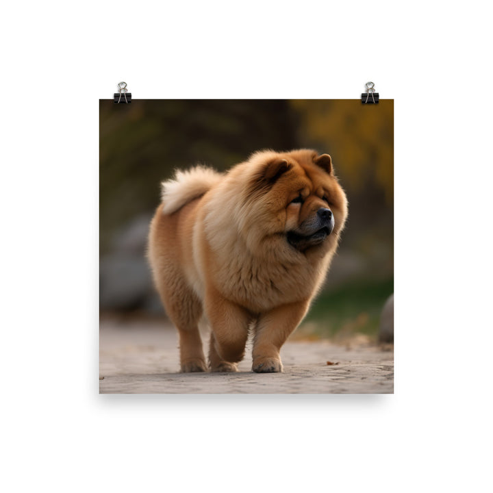 Chow Chow Taking a Leisurely Stroll Photo paper poster - PosterfyAI.com