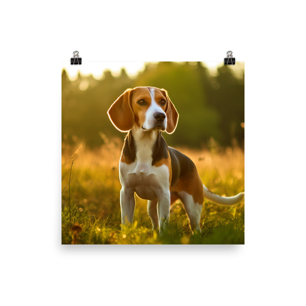 Beagle on the hunt Photo paper poster - PosterfyAI.com