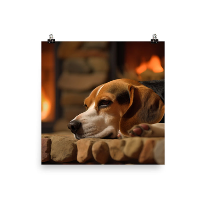 Beagle in repose Photo paper poster - PosterfyAI.com