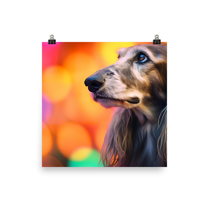 Afghan Hound portrait with bokeh Photo paper poster - PosterfyAI.com