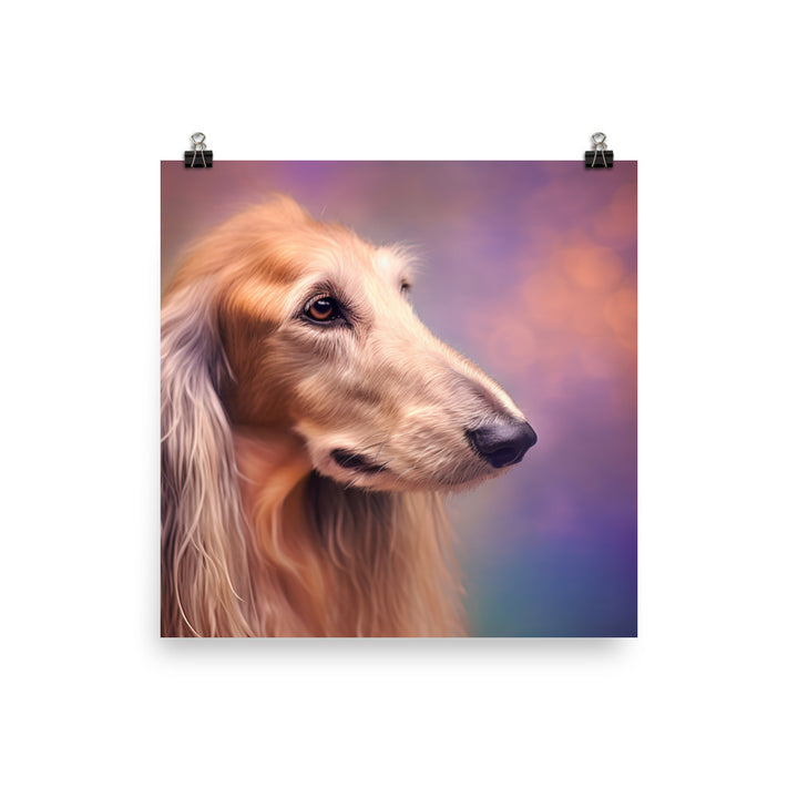 Afghan Hound portrait with bokeh Photo paper poster - PosterfyAI.com