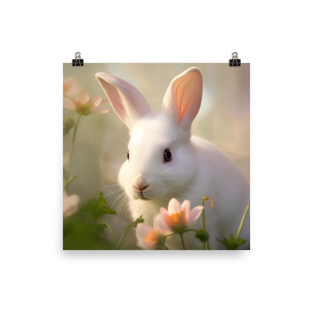 Florida White Bunny Photo paper poster - PosterfyAI.com