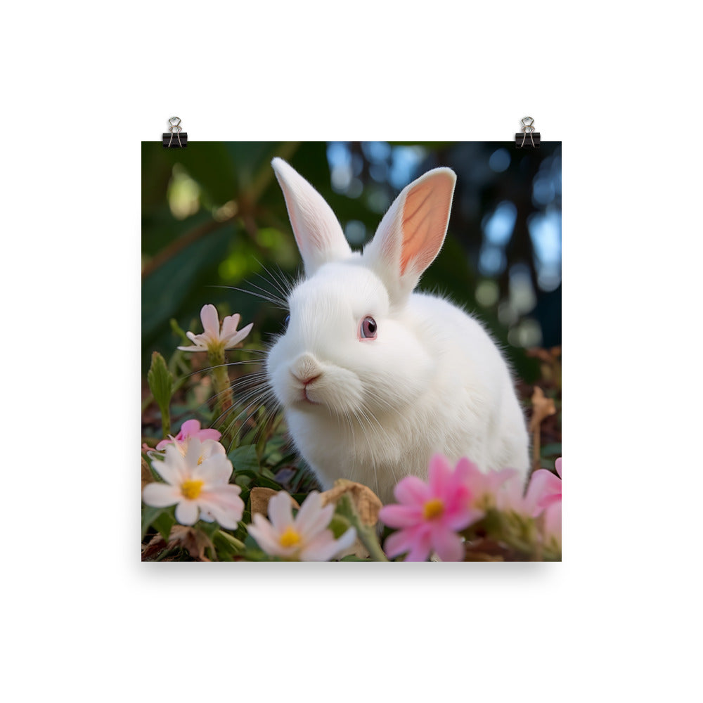 Florida White Bunny Photo paper poster - PosterfyAI.com