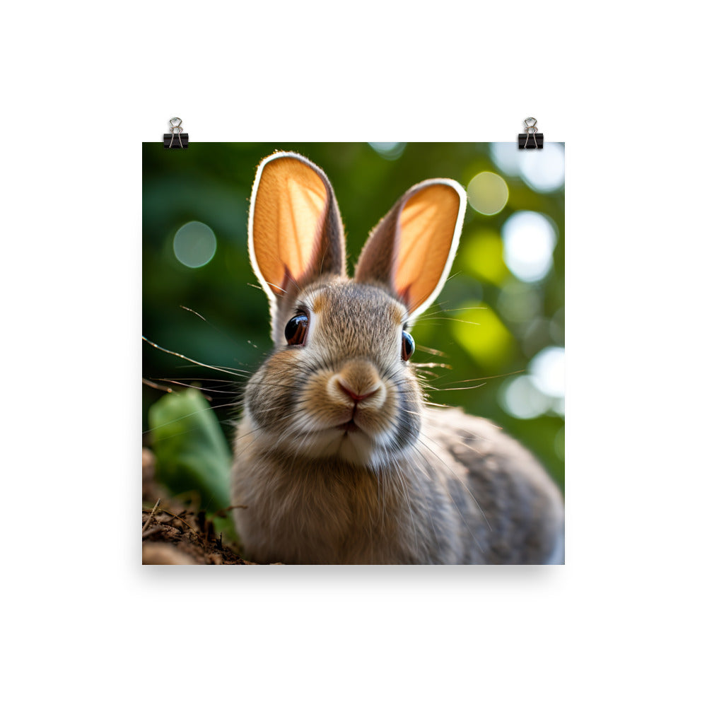 Mini Satin Bunnys Enchanting Inquisitiveness Photo paper poster - PosterfyAI.com