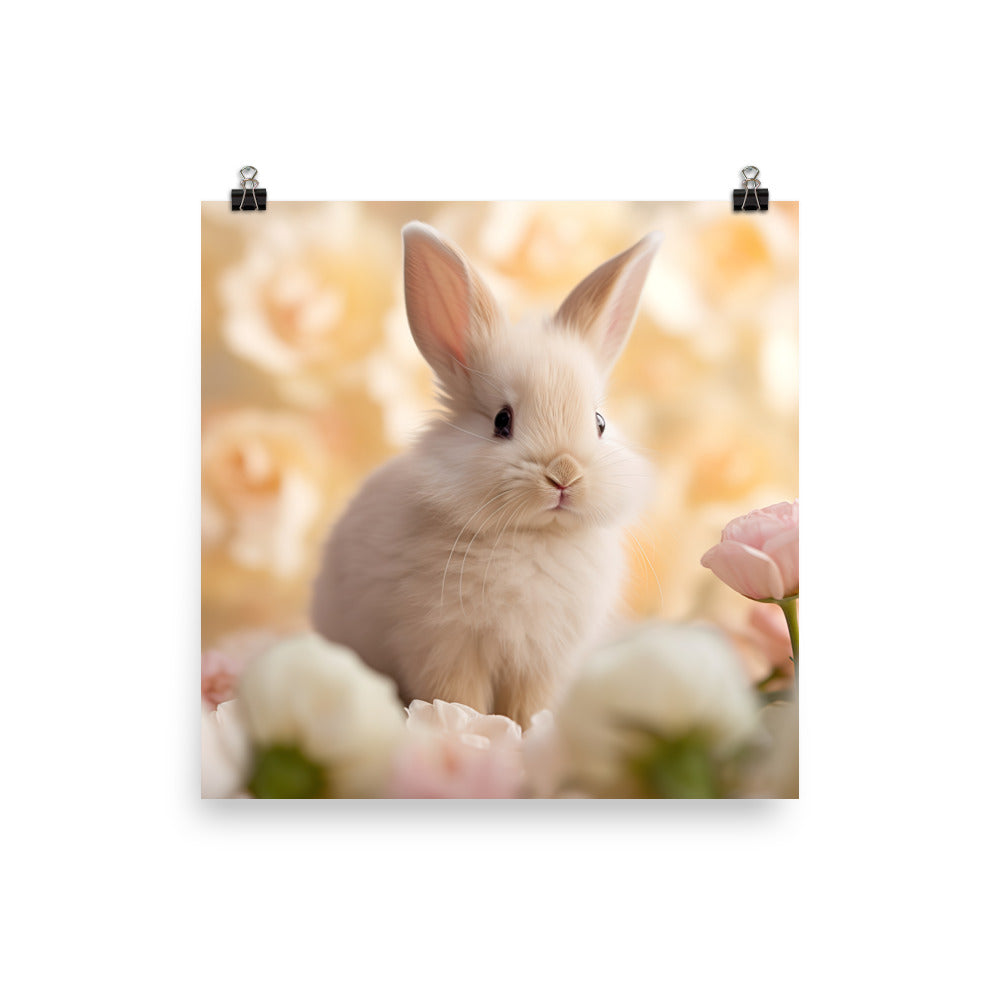 Mini Satin Bunny in Delicate Splendor Photo paper poster - PosterfyAI.com