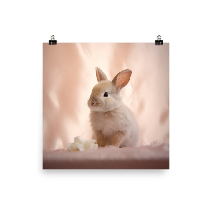 Mini Satin Bunny in Delicate Splendor Photo paper poster - PosterfyAI.com