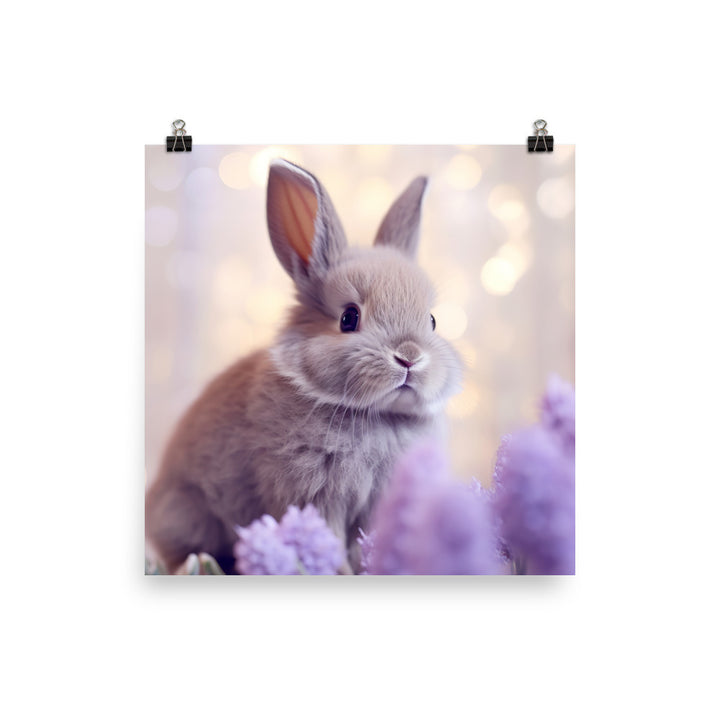 Adorable Lilac Bunny Photo paper poster - PosterfyAI.com