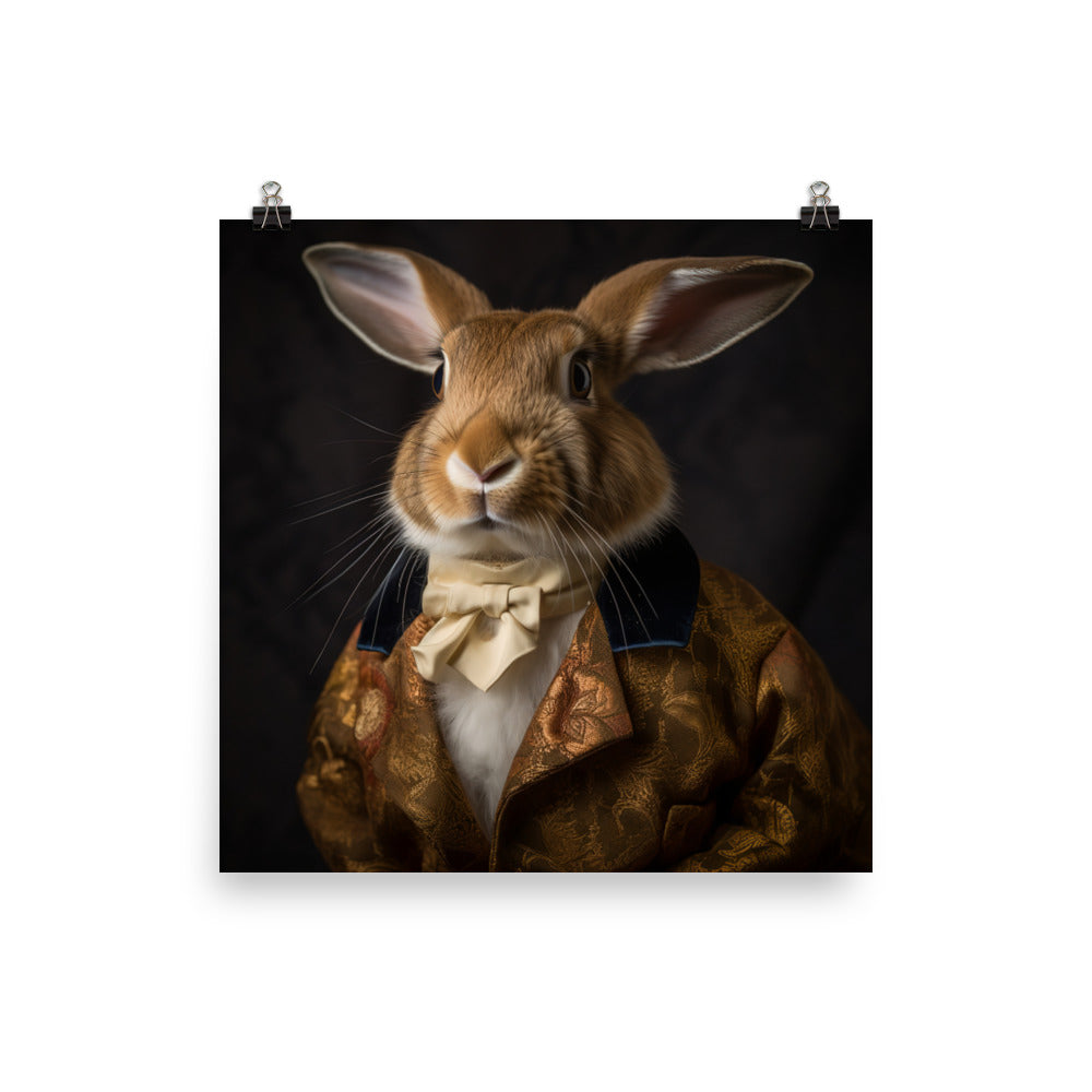 Dutch Bunny with a Stylish Pose Photo paper poster - PosterfyAI.com