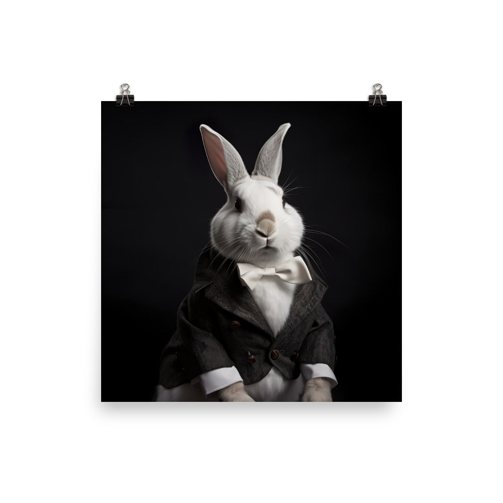 Dutch Bunny with a Stylish Pose Photo paper poster - PosterfyAI.com