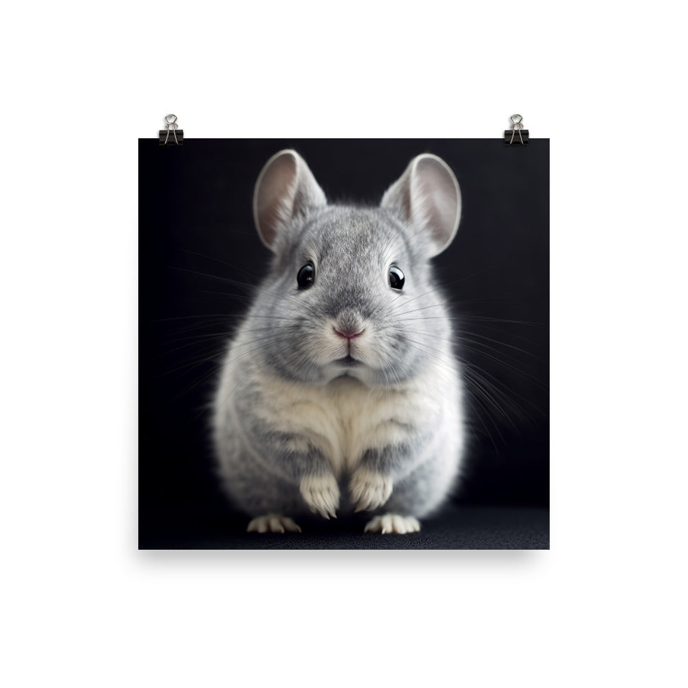 Adorable Chinchilla Bunny Photo paper poster - PosterfyAI.com