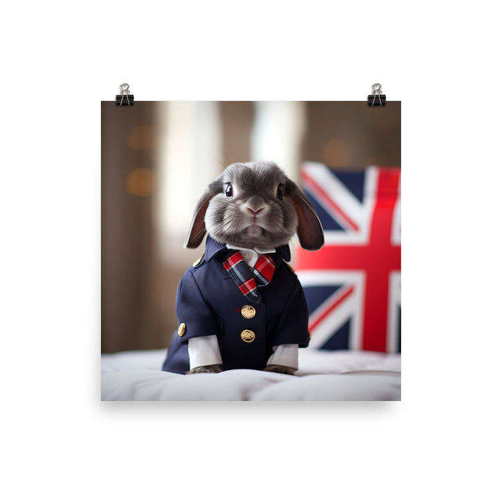 Britannia Petite Bunny with a Stylish Pose Photo paper poster - PosterfyAI.com