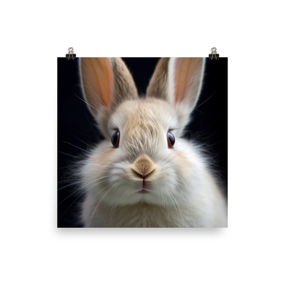 Portrait of a Fluffy American Bunny Photo paper poster - PosterfyAI.com