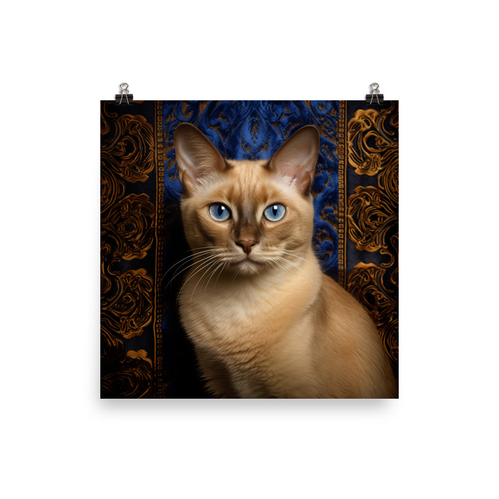 Luxurious Coat of Tonkinese Cat Photo paper poster - PosterfyAI.com