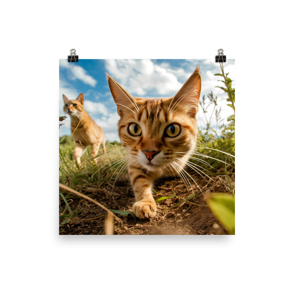 Playful Nature of Somali Cat Photo paper poster - PosterfyAI.com