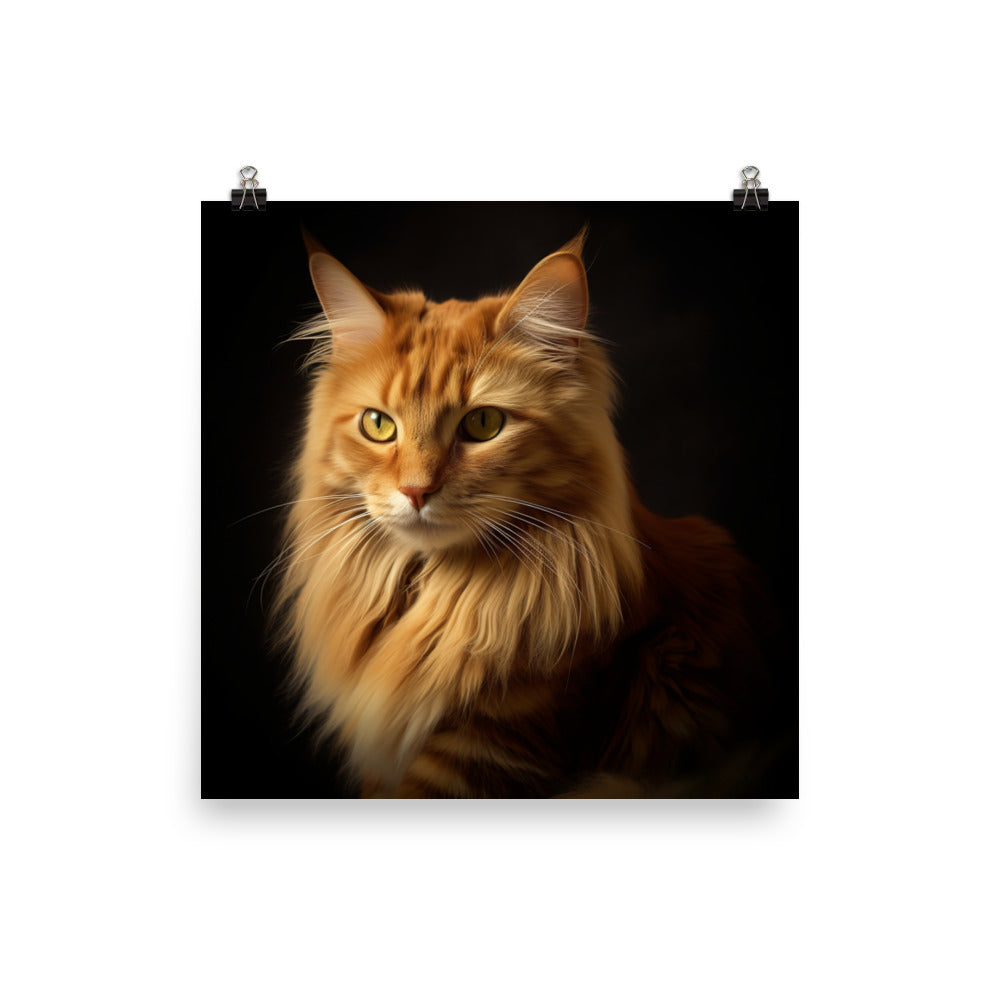 Timeless Appeal of Manx Cat Photo paper poster - PosterfyAI.com