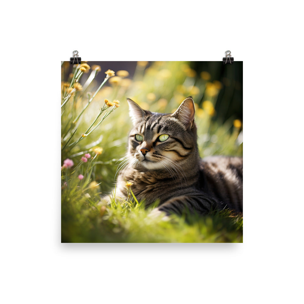 Natural Beauty of Manx Cat Photo paper poster - PosterfyAI.com