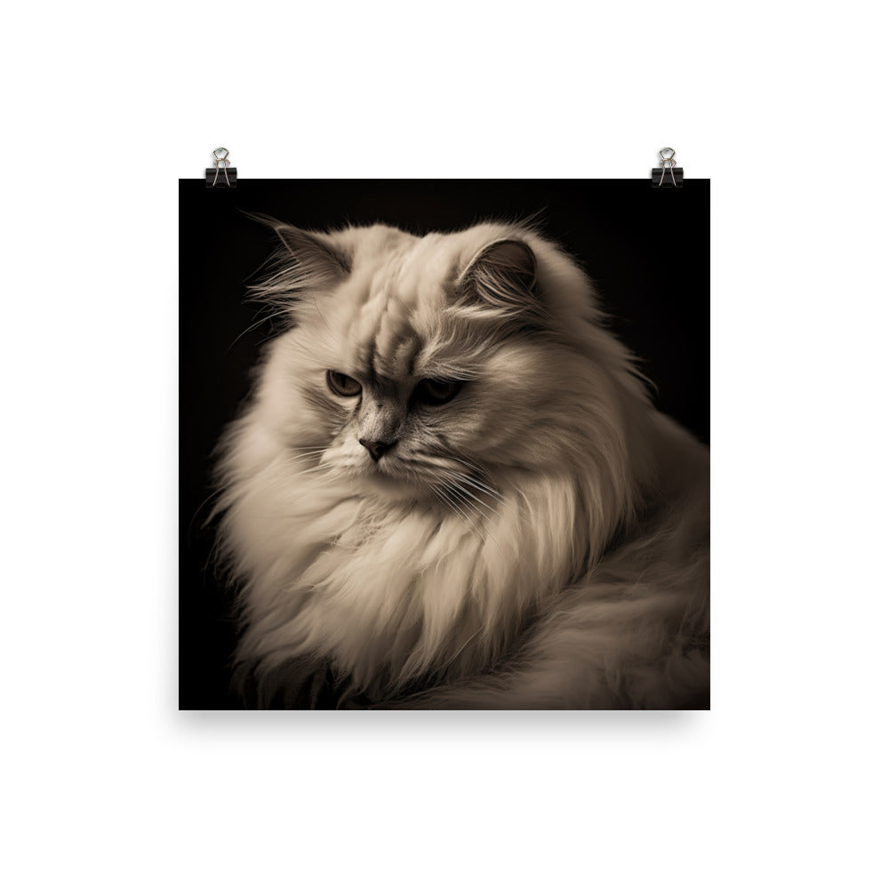 Luxurious Fur of Himalayan Cat Photo paper poster - PosterfyAI.com