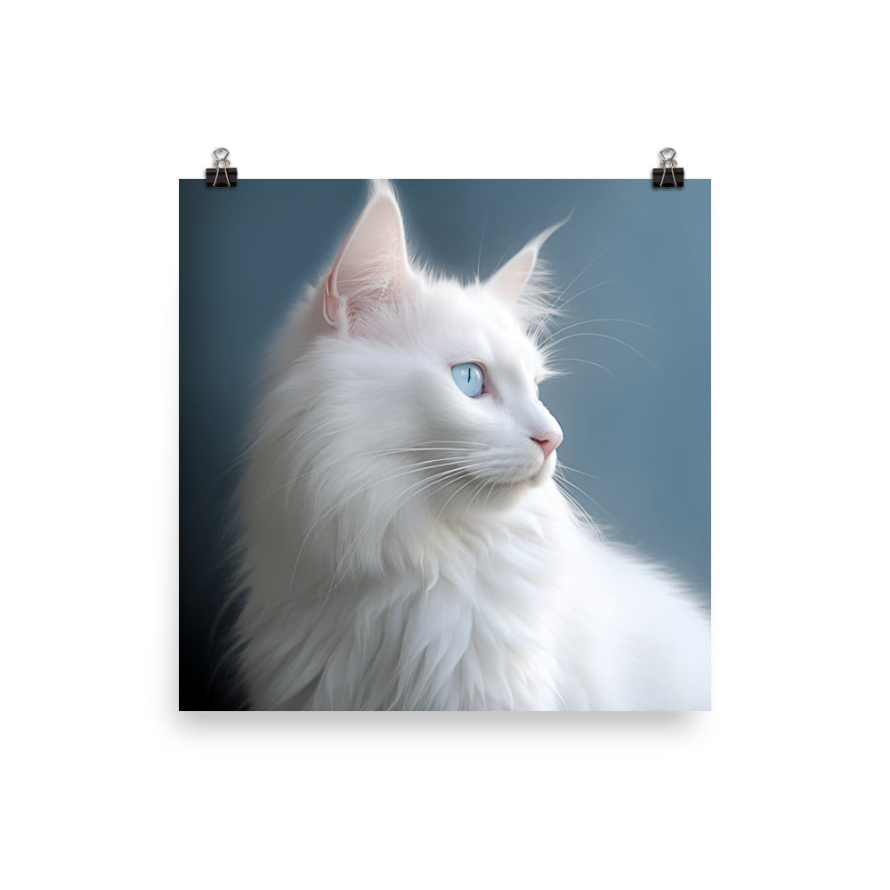 Turkish Angora Cat Photo paper poster - PosterfyAI.com