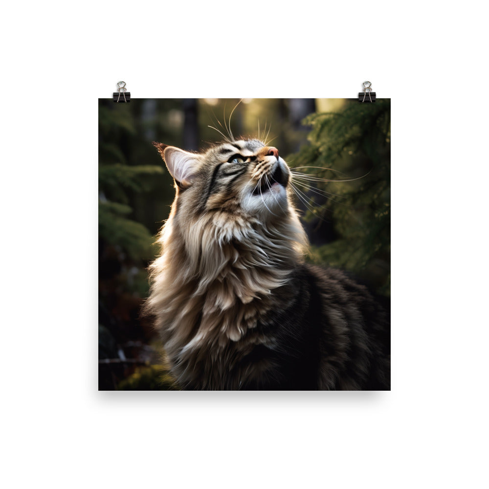 Norwegian Forest Cat Photo paper poster - PosterfyAI.com