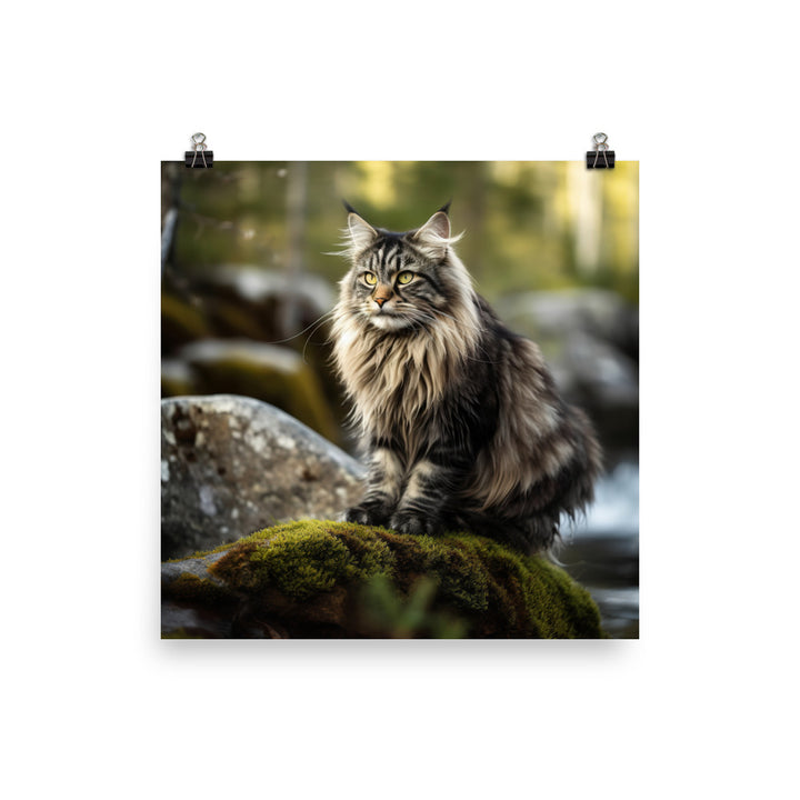 Norwegian Forest Cat Photo paper poster - PosterfyAI.com