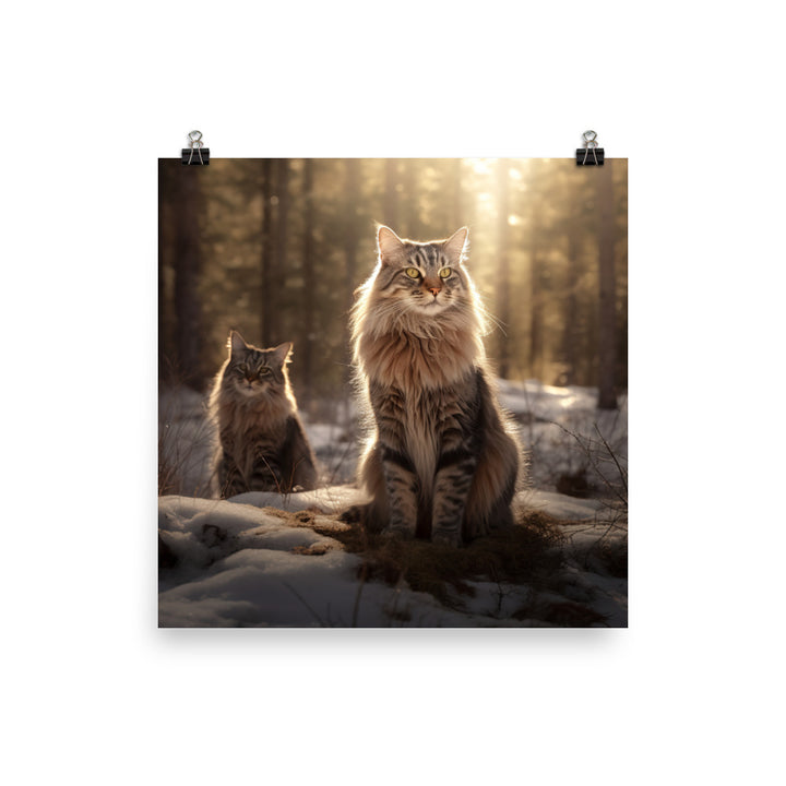 Norwegian Forest Cat Photo paper poster - PosterfyAI.com