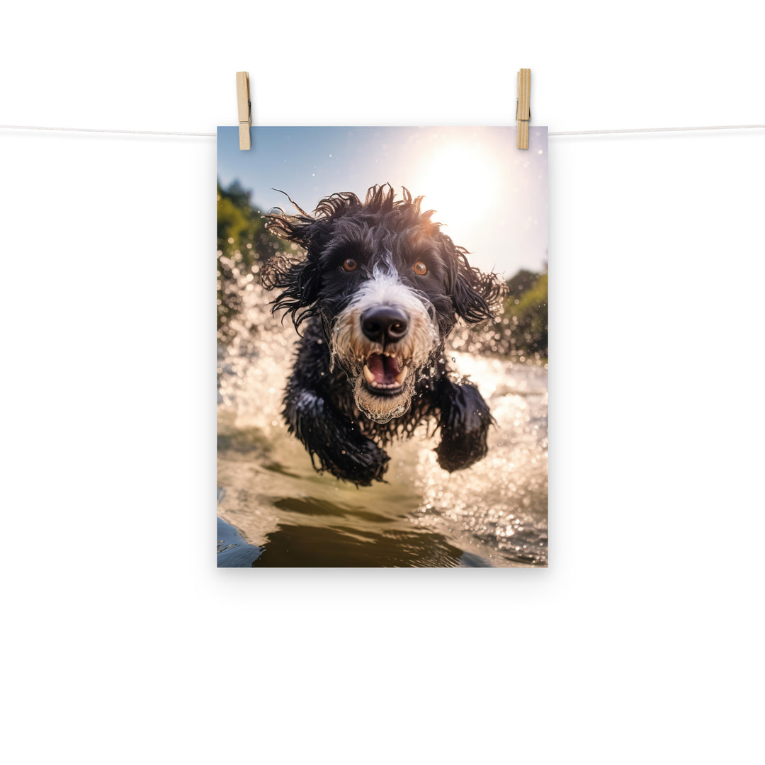 Portuguese Water Dog Photo paper poster - PosterfyAI.com